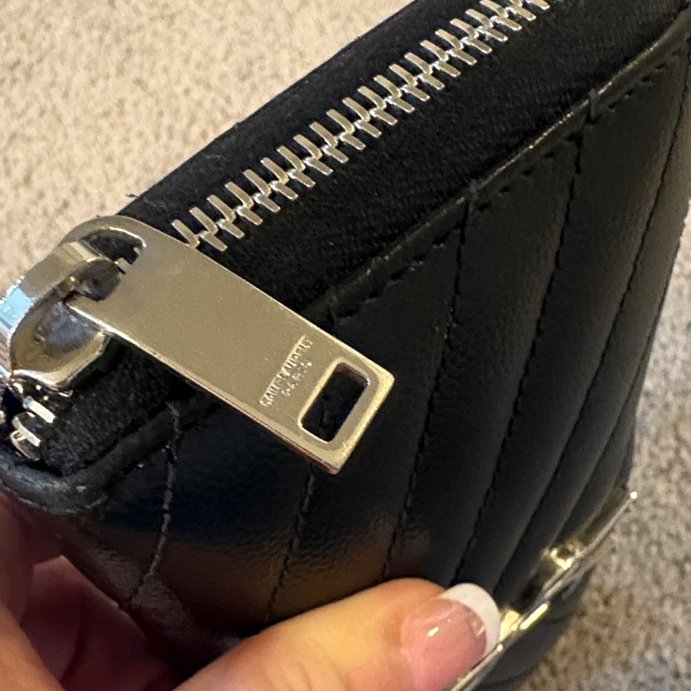 Yves Saint Laurent Black Wallet with Silver Logo - Picture 2 of 9